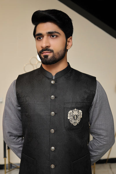 Embroidered Waistcoat Designs Jamawar Wasket Men Premium