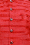 Men Self Design Premium Waistcoat Red