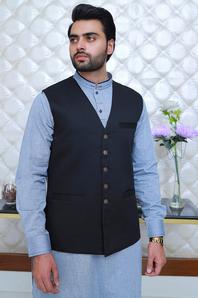 V Shaped Waistcoat On Shalwar Kameez Men V Shape Premium Waistcoat