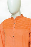 Men Premium Fabric Kurta Orange