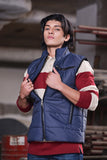 Puffer Jacket With A Down And Feather Blend Navy