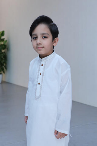 Boys Wash n Wear Kameez Shalwar Off White