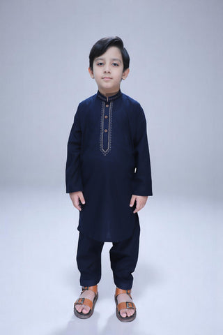 Boys Wash n Wear Kameez Shalwar Navy