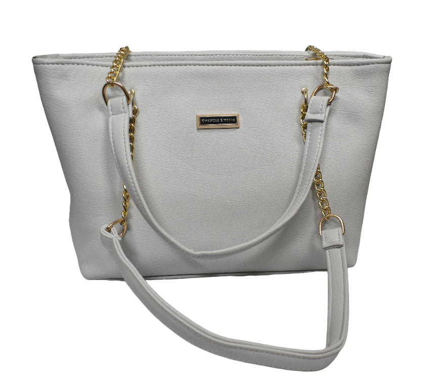 Ladies Lather Handbag White
