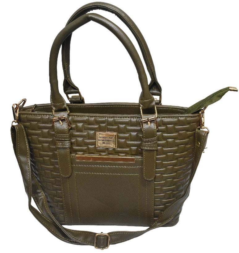 Ladies Lather Handbag Olive