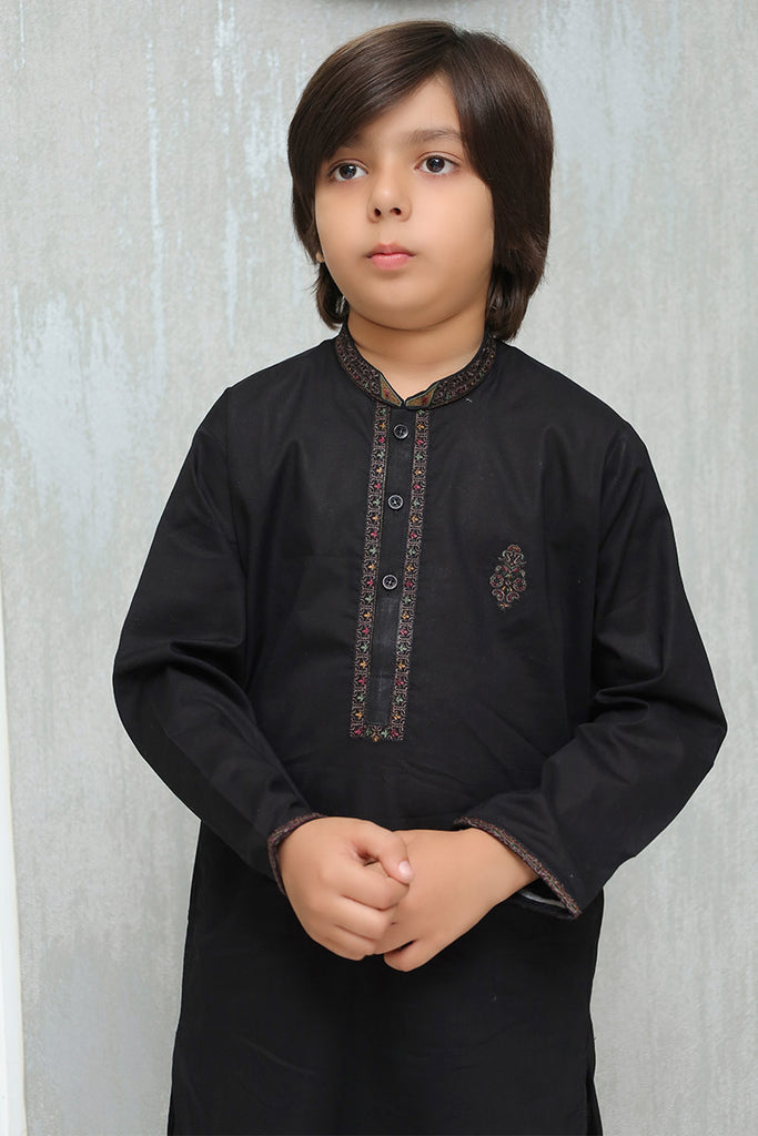 Boy Cotton Kameez Shalwar Black