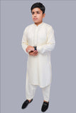 Boy Embroidered Kameez Shalwar Cream