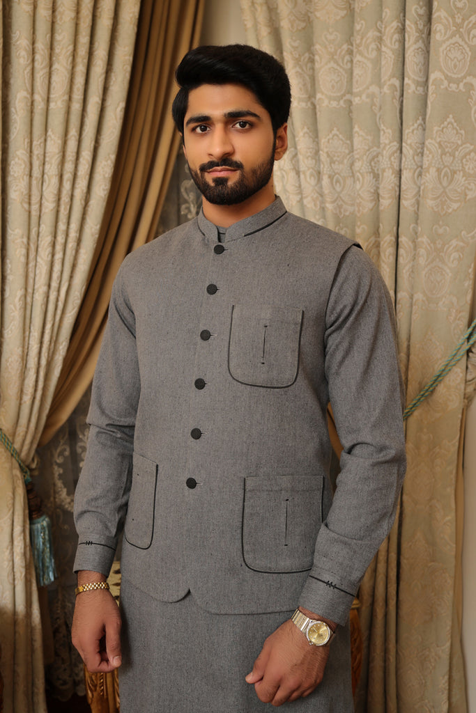 Charcoal waistcoats sales