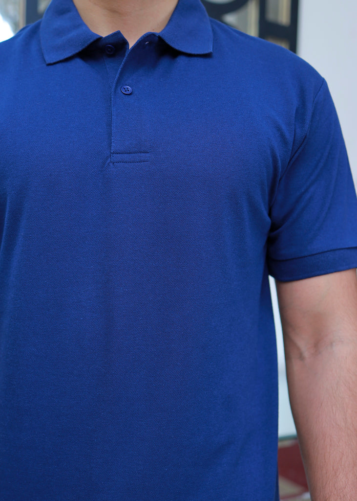 Men Short Sleeve Polo Shirt Navy SaeedAjmal