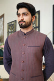 Men Premium Jacquard Waistcoat Purple