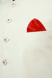 Men Jamawar Prince Coat Offwhite