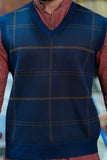 Men Stylish V Neck Sweater Navy
