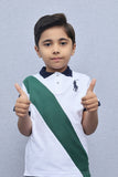 Kids Collared Polo Shirt White Green