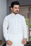 Men Blended Wash-n-Wear Kameez Shalwar White