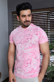 Men round neck  T-shirt Pink