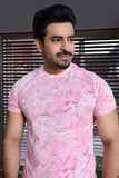 Men round neck  T-shirt Pink