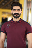 Men Collared Polo Shirt Maroon