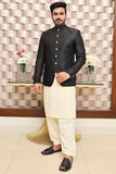 Men Jamawar Prince Coat Black