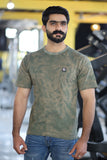 Men Round Neck T-Shirt Olive