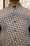 Men Self Design Waistcoat Brown
