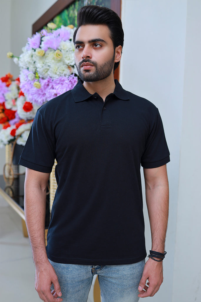 Men Short Sleeve Polo Shirt Black – SaeedAjmal