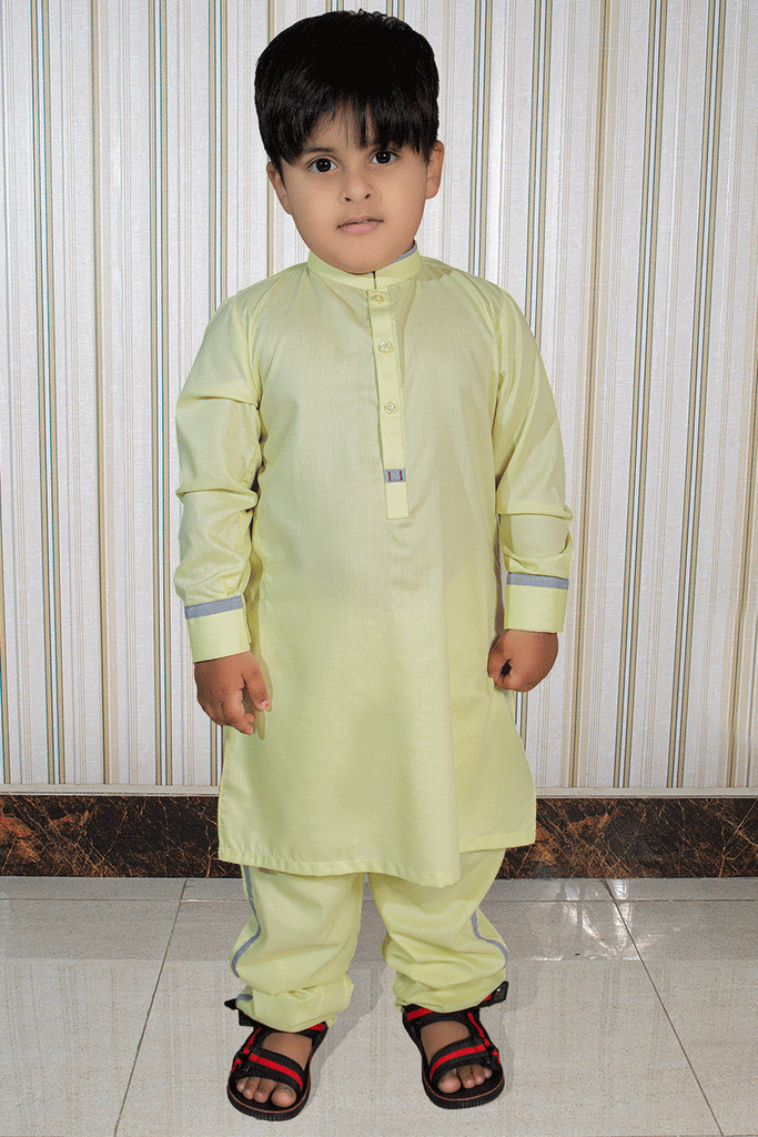 Kids Kameez Shalwar Lemon