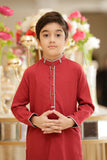 Boy Kameez Shalwar Premium Blended Cotton Fabric Red