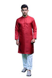 Men Premium Jamawar Kurta Red