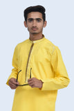 Men Premium Cotton Fabric Yellow Kurta