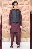 Premium fabric (SELF-DESIGN JACQUARD ) waistcoat NAVY-CHECK
