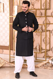 Men Waistcoat Embroidered Black