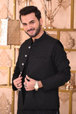 Men Waistcoat Embroidered Black