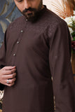 Premium Blended Fabric Kameez Shalwar Brown
