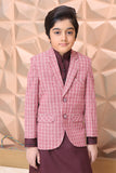 Kids Check Casual Coat Pink
