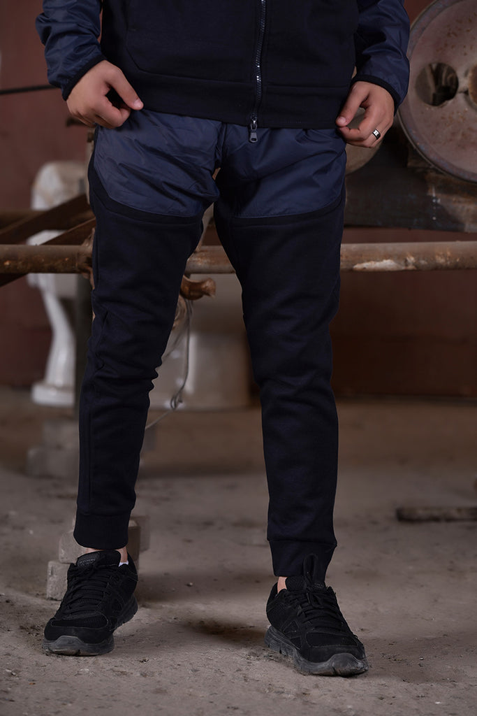 Trousers With An Elastic Waistband And Adjustable Drawstrings Navy