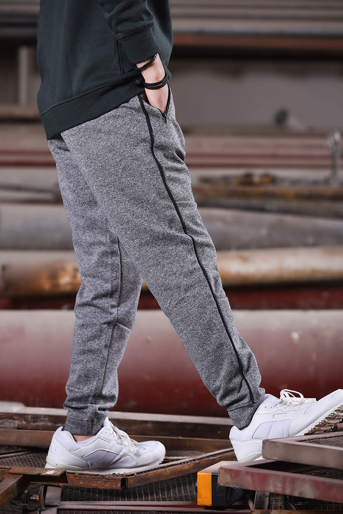 Trousers With An Elastic Waistband And Adjustable Drawstrings Tex-Grey –  SaeedAjmal