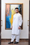 Men Cotton Unstitch Fabric Kameez Shalwar Off-White