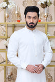 Premium fabric (TEXTURE-COTTON) kameez shalwar WHITE