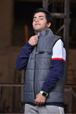 Puffer Jacket With A Down And Feather Blend Grey