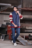 Puffer Jacket With A Down And Feather Blend Navy