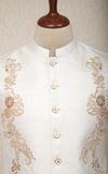 Men Premium Embroidered Waistcoat Off-White