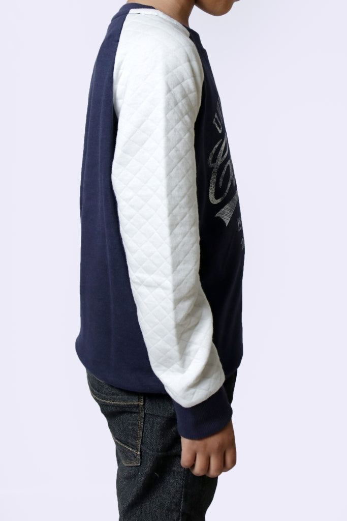 Boy Long Sleeve Sweat Shirt Navy-White