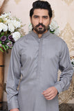 Men Premium Embroidered Kameez Shalwar Silver
