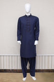 Men Premium Embroidered Shalwar Kameez Navy