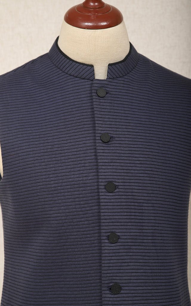 Men Premium Fabric Waistcoat Navy