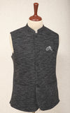 Men Premium Waistcoat Black Slub
