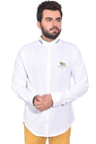 White Cotton Casual Shirt For Mens