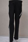 Women Cotton Trouser with Side Tape Black