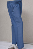 Women Trouser with Front Button Fly Blue