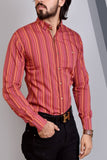 Mens Western Woven Shirt Red